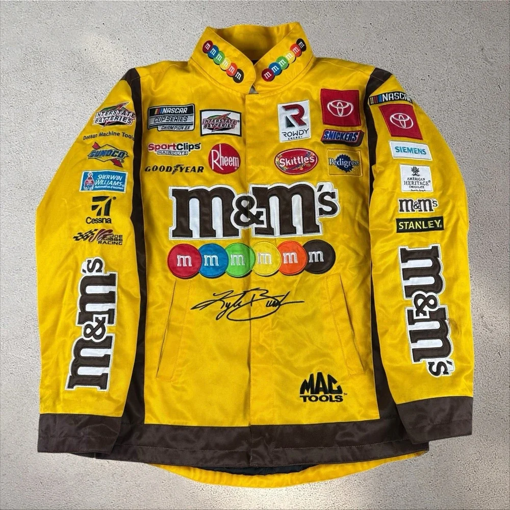 Nascar Kyle Busch M&M Pit Jacket Men's Small Racing EUC